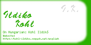 ildiko kohl business card